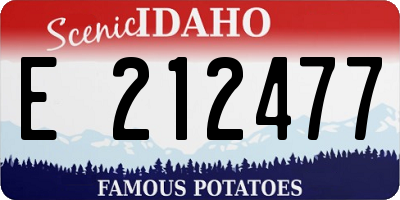 ID license plate E212477
