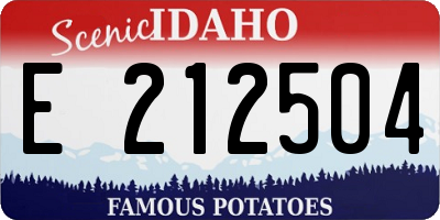 ID license plate E212504