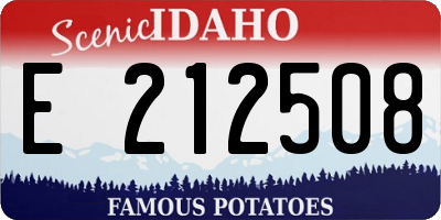 ID license plate E212508