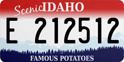 ID license plate E212512