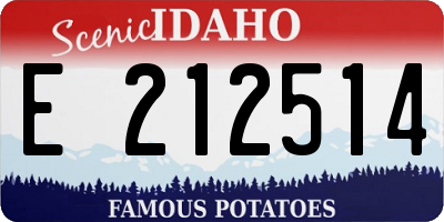 ID license plate E212514
