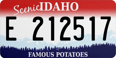 ID license plate E212517