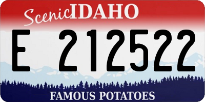 ID license plate E212522