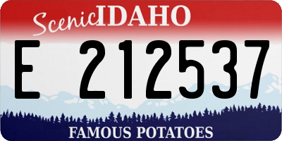 ID license plate E212537
