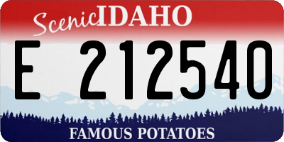 ID license plate E212540
