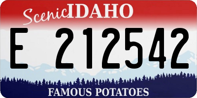 ID license plate E212542