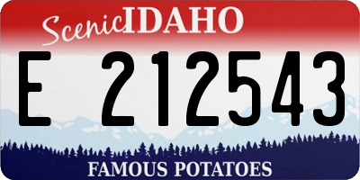 ID license plate E212543