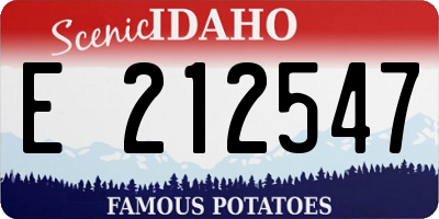 ID license plate E212547