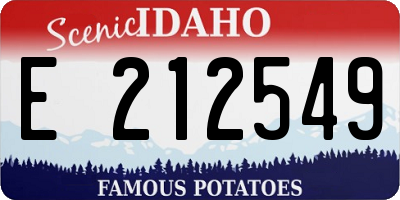 ID license plate E212549