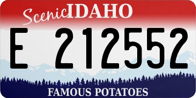 ID license plate E212552