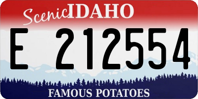 ID license plate E212554