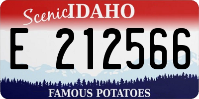 ID license plate E212566