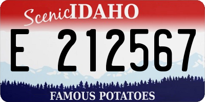 ID license plate E212567