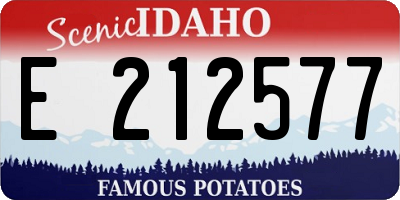 ID license plate E212577