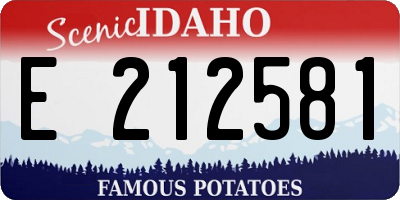ID license plate E212581