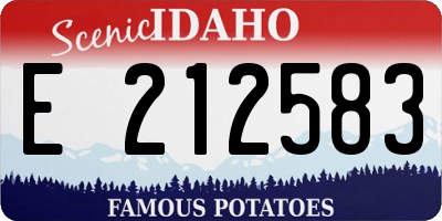 ID license plate E212583
