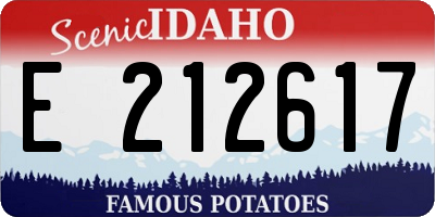 ID license plate E212617