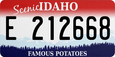 ID license plate E212668