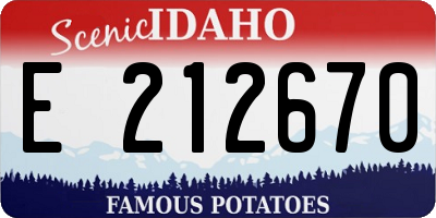 ID license plate E212670