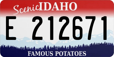 ID license plate E212671