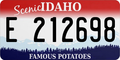 ID license plate E212698