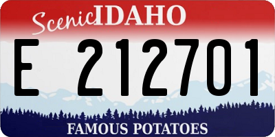 ID license plate E212701