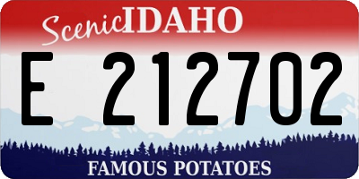 ID license plate E212702