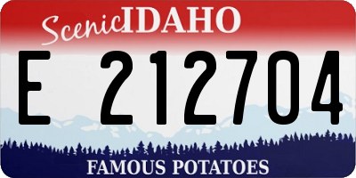 ID license plate E212704