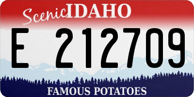 ID license plate E212709