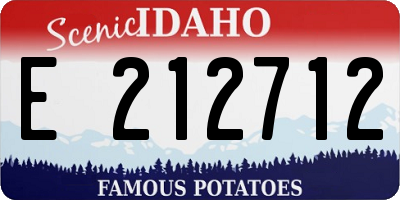 ID license plate E212712