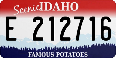 ID license plate E212716