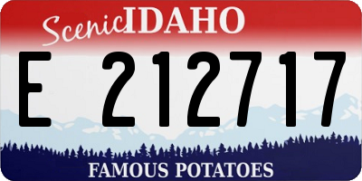ID license plate E212717