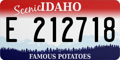 ID license plate E212718