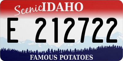 ID license plate E212722
