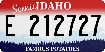 ID license plate E212727