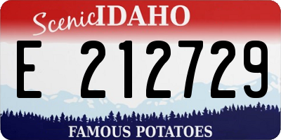 ID license plate E212729