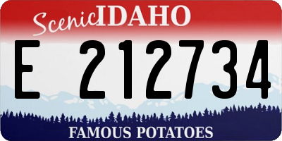 ID license plate E212734
