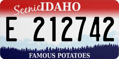 ID license plate E212742
