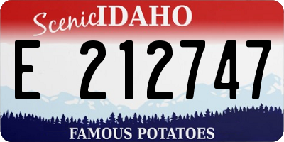 ID license plate E212747
