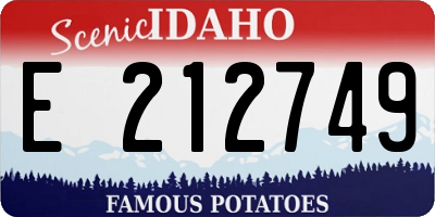 ID license plate E212749