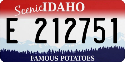 ID license plate E212751