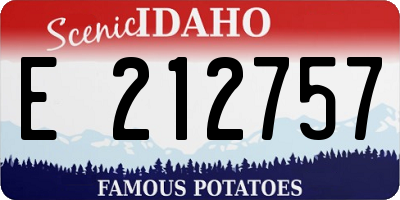 ID license plate E212757