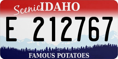 ID license plate E212767