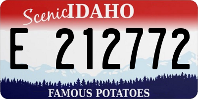 ID license plate E212772