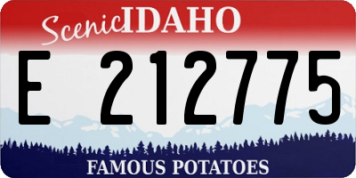 ID license plate E212775