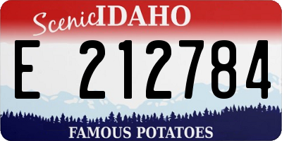 ID license plate E212784