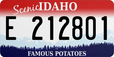 ID license plate E212801
