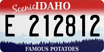 ID license plate E212812
