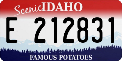 ID license plate E212831