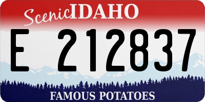 ID license plate E212837